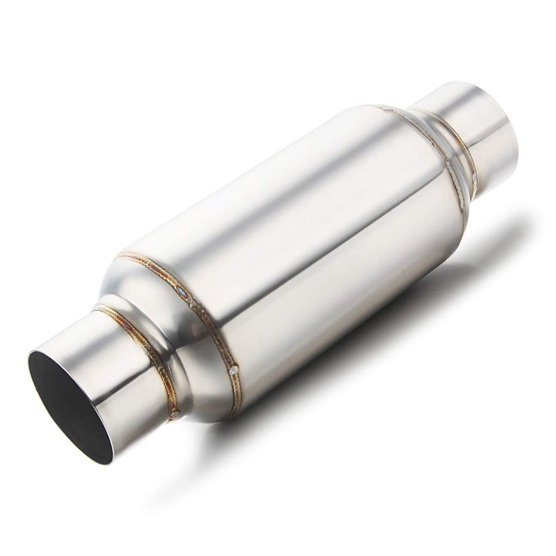 LCGP 2.5'' Inlet & Outlet Universal Muffler, 11.5'' Overall Length Stainless Steel Resonator - Image 1